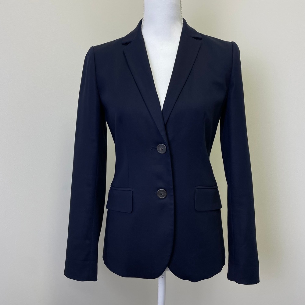 J.Crew Schoolboy Navy Blue Cotton Blazer Jacket  Size 2 Preppy Academia